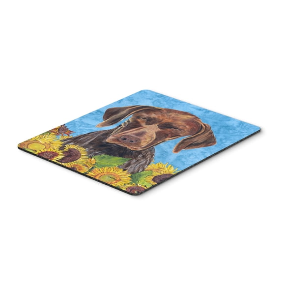 German Shorthaired Pointer in Summer Flowers Mouse Pad Hot Pad or Trivet