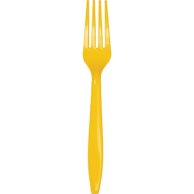 School Bus Yellow Creative Converting Touch of Color Premium 50 Count Plastic Forks