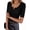 Black, variant on MOYIKO Womens Half Sleeve Summer Tops Henley Button Slim Fit Basic Casual T Shirts Fashion Clothing