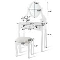 thumbnail image 3 of Costway Makeup Desk Vanity Dressing Table Oval Stool 5 Storage Drawers, 3 of 12