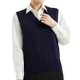 thumbnail image 3 of jinghuiyue Womens Sweater Vest V Neck Sleeveless Knitwear Tops Classic Pullover Vests Casual Business Fashion XL, 3 of 9