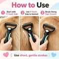 thumbnail image 5 of Double Sided Pet Dematting Rake Comb, Anti-Slip Ergonomic Handle Knot Remover Brush, Stainless Steel Safe Deshedding Tool for Dogs Cats Long Thick Matted Fur Daily Grooming Hair Care, 5 of 6