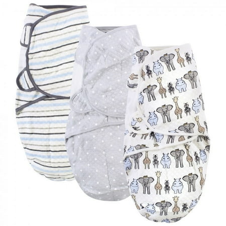 UPC: 0660168175615 | Hudson Baby Infant Boy Quilted Cotton Swaddle Wrap 3pk Royal Safari 0-3 Months
