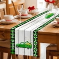 thumbnail image 5 of Saint Patrick's Day Table Runner - 108 Inch Long Spring Green Grass Truck Gray Wood Plaid Cotton and Linen Blended Dress Scarves Farmhouse Table Runner for Kitchen Dining, Coffee Table, 13" x 108", 5 of 8