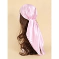 thumbnail image 3 of SEARIPE Women Solid Satin Scarf Large Square Scarf Headscarf Pink, 3 of 3