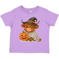 thumbnail image 3 of Inktastic Adorable Halloween Highland Cow with Pumpkin Boys or Girls Toddler T-Shirt, 3 of 5