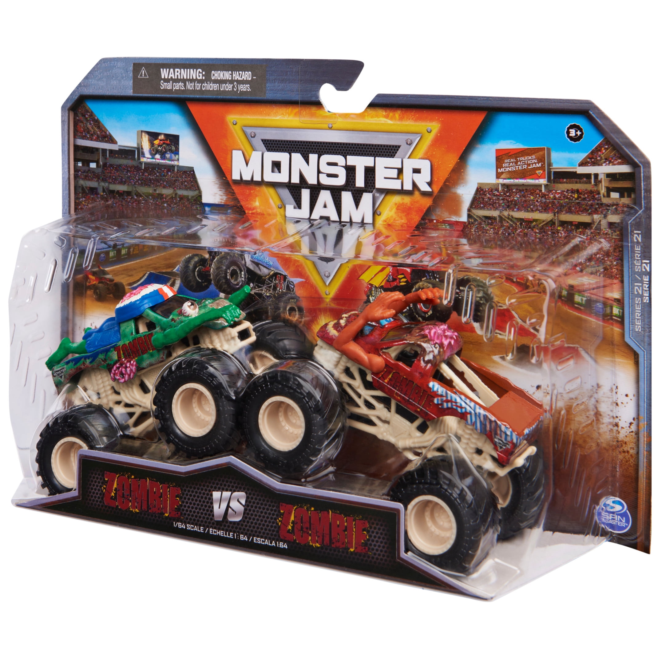 Monster Jam, Zombie Vs. Zombie 1:64 Scale Die-Cast Monster Trucks