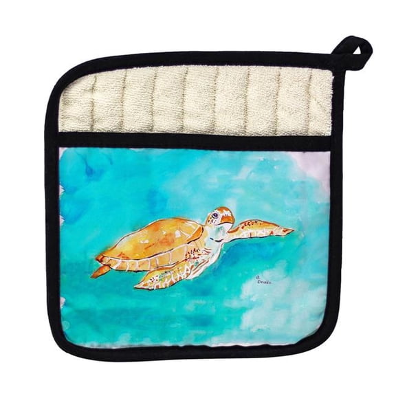 Betsy Drake PT156 Brown Sea Turtle Pot Holder