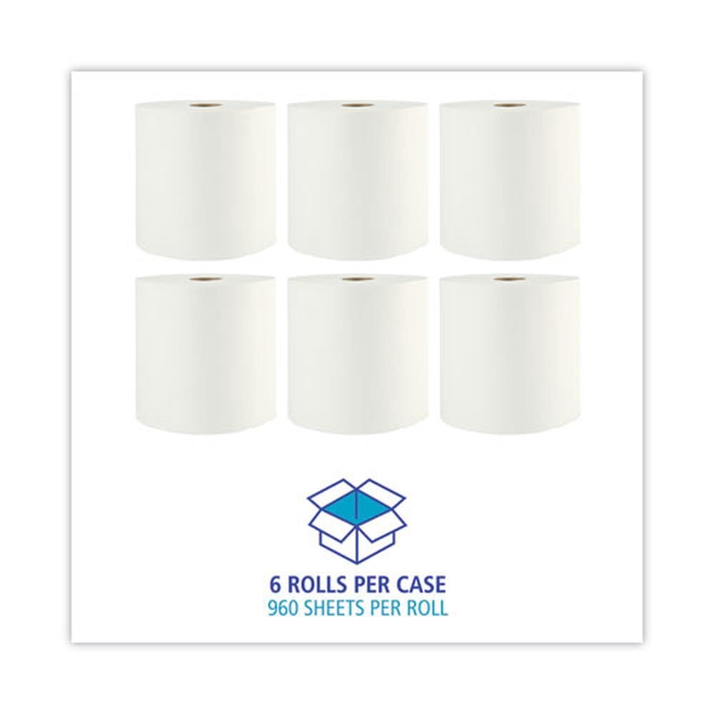 1-Ply 8 in. x 800 ft. Xtra Roll Towels - White (6 Rolls/Carton)