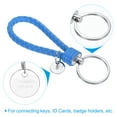 thumbnail image 3 of Braided Leather Keychain with Stainless Steel Key Ring Sleeve, PU Woven Wristlet Lanyard, Lake Blue, 3 of 5
