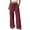 Red, variant on Women's High Waist Gauze Wide Leg Pants Elastic Waistband Loose Fit Breathable Casual Trousers with Pockets,XXL