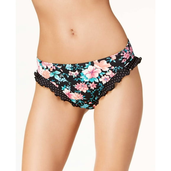 Sundazed Ruffled Hipster Bikini Bottoms, Black, Small