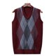 thumbnail image 3 of Men Sweater Vest Knitted Tank Top V Neck Sleeveless Pullover Casual Plaid Top, 3 of 8