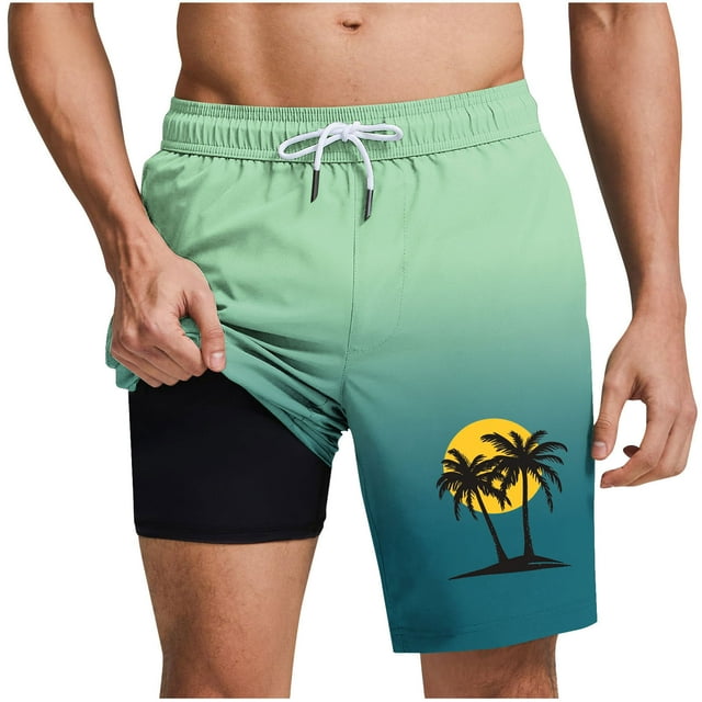 Pantalones Cortos Casuales para Hombre Imprimir con Bolsillos Pantalones de Playa de Cintura Elástica, Pantalones Cortos de Cintura Elástica para Hombre