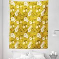 thumbnail image 1 of Hawaii Tapestry, Floral Vintage Pattern of Pure Flowers Spring Blossoms, Fabric Wall Hanging Decor for Bedroom Living Room Dorm, 5 Sizes, Earth Yellow Umber, by Ambesonne, 1 of 1