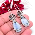 thumbnail image 4 of Blue Opal - Owyhee & Tanzanite Designer Handmade 925 Sterling Silver Earring 2.15" E83511, Christmas Gift, 4 of 4