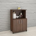 thumbnail image 2 of Nexera 299 Mobile Microwave Cart 2-Door Walnut, 2 of 4