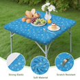 thumbnail image 4 of Blue Christmas Snowflake Pattern Square Fitted Tablecloth with Elastic Edge,Square Table Cover,Washable Elastic Table Cover for Home Kitchen Party Decor 36"x36", 4 of 6