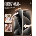 thumbnail image 3 of PYYNA-2 Pack Privacy Screen Protector for iPhone 15 (2023) 6.1 inch Black Anti Spy Tempered Glass, 3 of 4