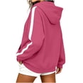 thumbnail image 6 of CBASIHI Womens Quarter Zip Sweatshirts with Pocket Long Sleeve Drop Shoulder Fall Casual Athletic Loose Fit Workout Hoodie Hot Pink L, 6 of 8