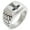 Silver, variant on Stainless Steel Valknut Mjolnir Thor's Hammer Geometric Pattern Step-Down Biker Style Polished Ring