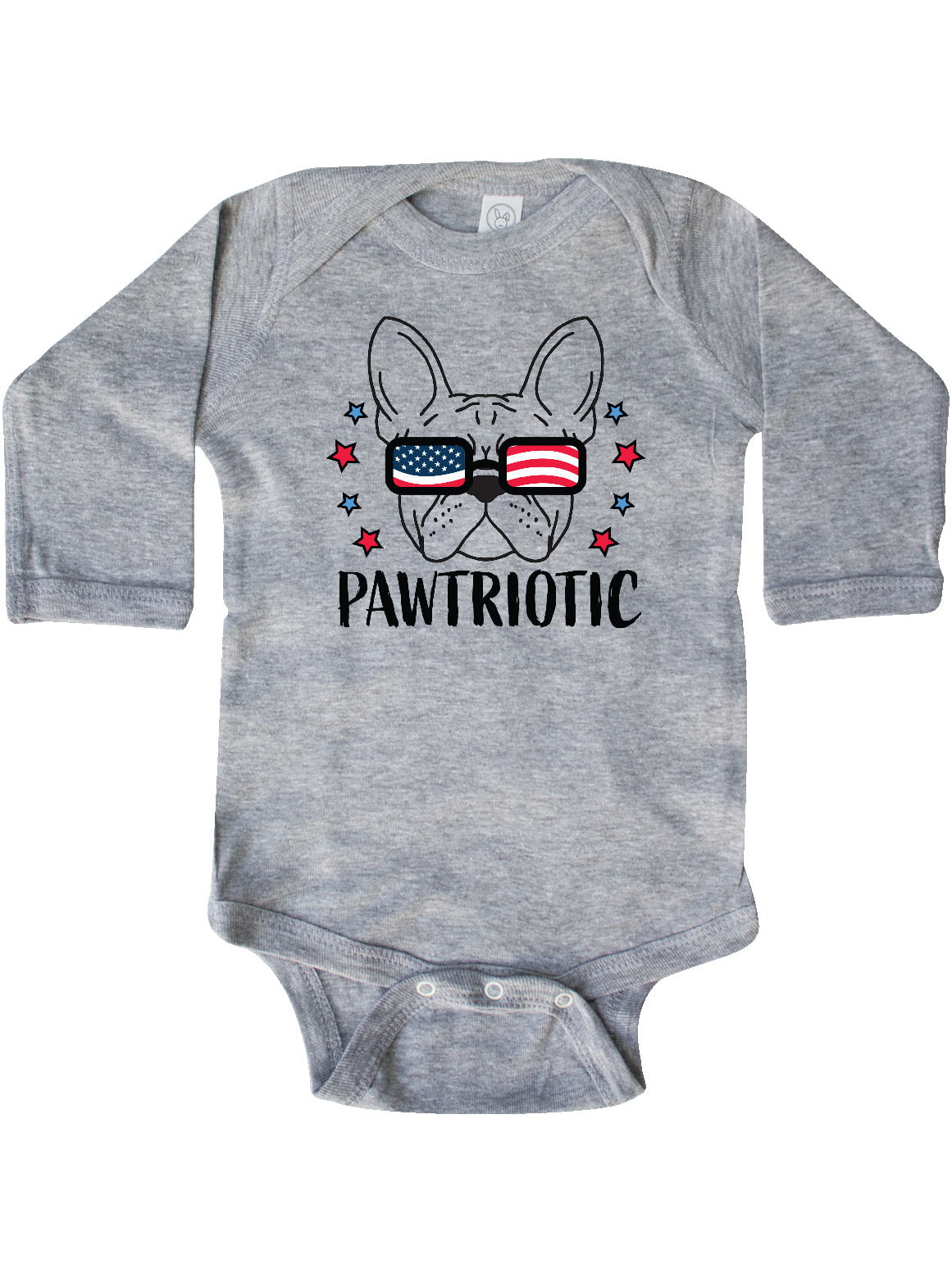 French Bulldog Silhouette Baby Long Sleeves Playsuit Outfit Clothes 