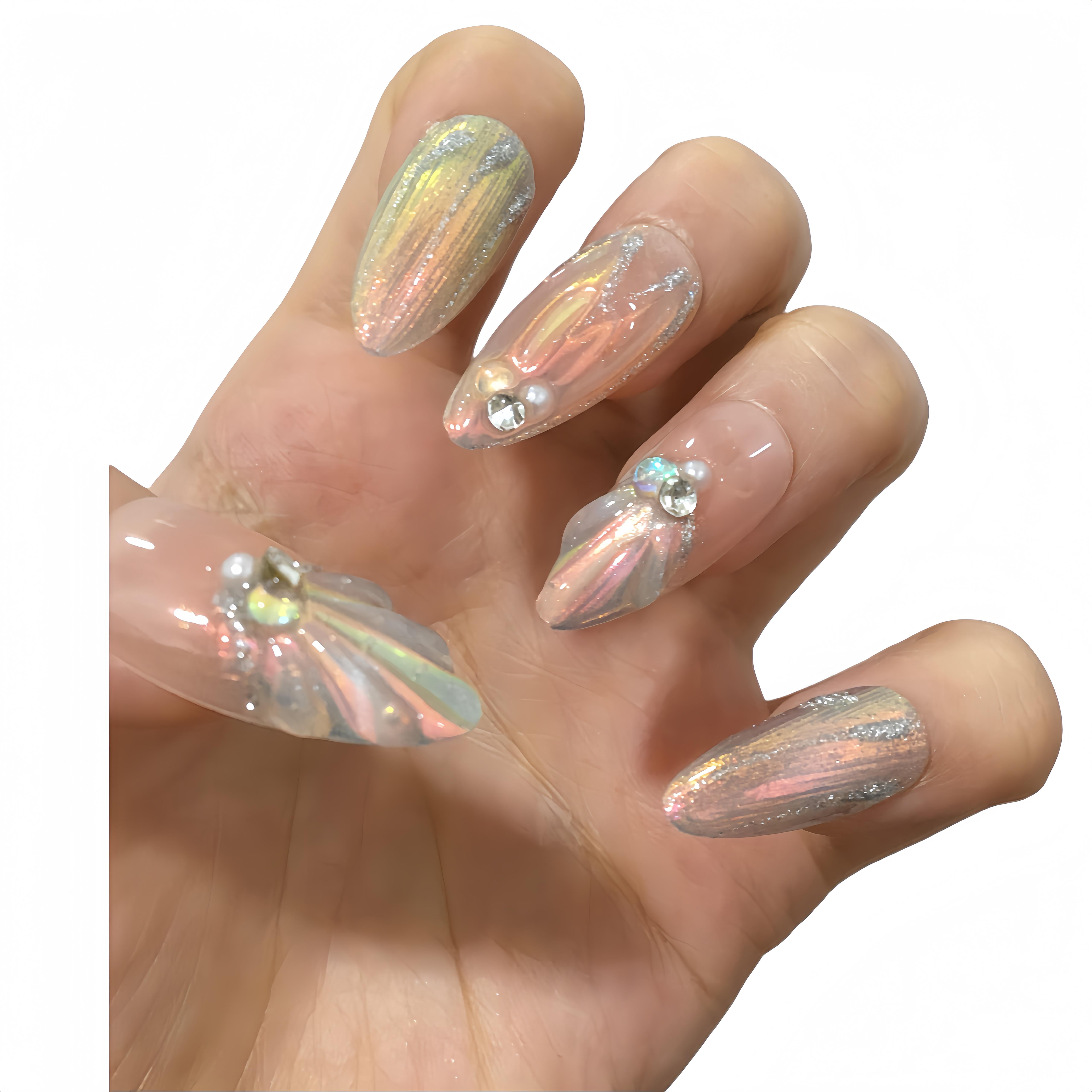 Buddy N Buddies Reusable Handmade Acrylic Press-On Nails Bundle - 5 Designer Styles Collection-Size Small