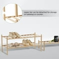 thumbnail image 4 of iKayaa 3-Tier Bamboo Shoe Rack Stackable Shoe Shelf Free Standing Storage Organizer for Entryway Hallway Closet Tabletop (Nature), 4 of 8