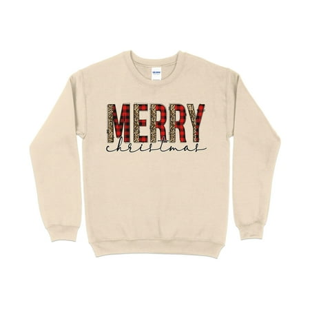Merry Christmas Leopard Print Sweatshirt  Christmas Sweater  Leopard Print Christmas Sweatshirt  Christmas Gifts for Women