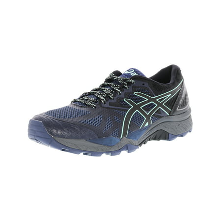 Asics Women's Gel-Fujitrabuco 6 Insignia Blue / Black Ice Green Ankle-High Running Shoe - (Best Shoes For Sand Running)