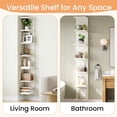 thumbnail image 7 of upsimples 7-Tier Floating Wall Shelf, White Wall Mounted Display and Storage Shelf, Decorative Shelves for Bedroom, Living Room, Bathroom, and Office, 7 of 7