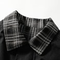 thumbnail image 6 of Thousandth Men's Casual Zip Up Jacket with Plaid Collar Plus Size Lightweight Bomber Coat Trendy Elastic Waist Streetwear for Fall, 6 of 8