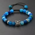 thumbnail image 3 of RSAMD Charm Natural Lava Stone Gemstone Beads Buddha Head Lion's Head Men's Bracelets-K005, 3 of 3
