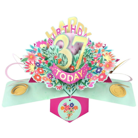 Happy 37th Birthday 37 Today Pop-Up Greeting Card Love Kate's Pop Up Cards Her