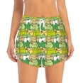 thumbnail image 2 of Picia Cartoon Frog Pattern Women's 2 in 1 Athletic Running Shorts High Waisted Workout Casual Gym Sweat Shorts with Comfy Liner Zipper Pockets-XX-Large, 2 of 9