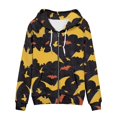 thumbnail image 3 of Renewold Oversized Web Bats Full-Zip Hoodies for Women Novelty Graphic Drawstring Long Sleeve Sweatshirts Size L Casual Crewneck Zipper Jacket,Halloween Day, 3 of 6