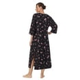 thumbnail image 3 of Aria Women's Brushed Knit 3/4 Sleeve V-Neck Lounger Nightgown with Pockets, Sizes XS to 5X, 3 of 5