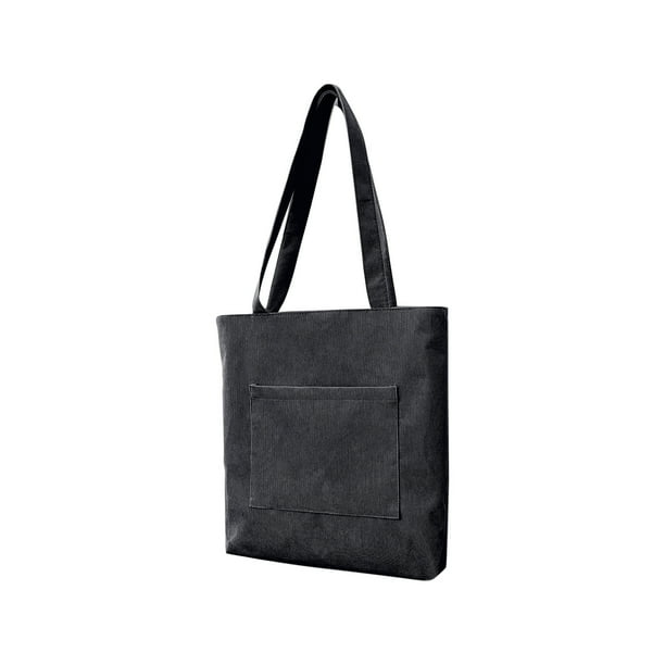 Bolso tote de pana para mujer, bolso de lona tipo H, bolso de hombro de gran capacidad, bolso casual de compras con cierre de cremallera, bolso para uso diario, trabajo y viajes.