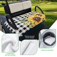 thumbnail image 5 of Golf Cart Seat Covers for 2 Seater,Sunflower Plaid Microfiber Cart Seat Towel Blanket,Black White Checkered Yellow Floral Absorbent Breathable Non Slip Bench Seats Protector for Golf Course 51"x31", 5 of 9