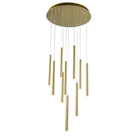 Bethel International LED Chandelier Gold Aluminum & Acrylic