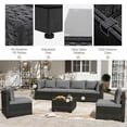 thumbnail image 4 of LAUSAINT HOME 7 Pieces Patio Conversation Set, Outdoor Sectionals with 6 Chairs and 1 Coffee Table, Gray Cushions, 4 of 7