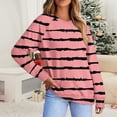 thumbnail image 2 of Tranfacy Longues Chemises à Manches pour Femmes, Chemises pour Femmes, Haut à Manches Longues pour Femmes Imprimé à Col en V avec Manches Raglan, Chandail Décontracté pour Tenues de Mode Automnales Quotidiennes, 2 of 5