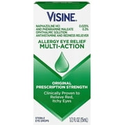 Visine Eye Allergy Relief Eye Drops, 0.5 oz (Pack of 2)