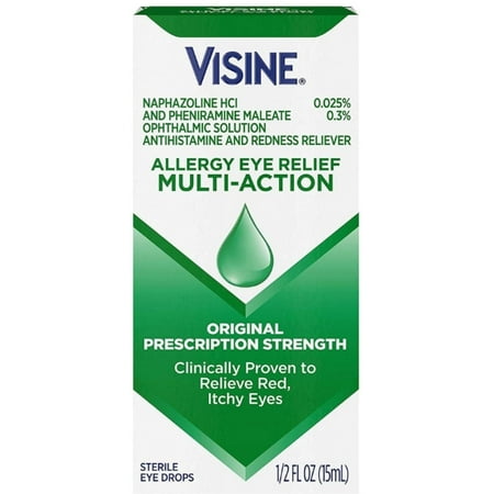 Visine Eye Allergy Relief Eye Drops, 0.5 oz (Pack of 2)