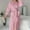 Pink, variant on WCJM Satin Robe for Women Belted Heart Print Robe for Women Bathrobe Loungewear Pajama Wrap Home
