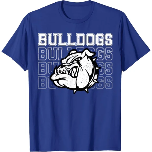 Bulldogs Mascot Team Spirit Vintage Sports Fan T-Shirt ROYAL BLUE Unisex S-5XL Hot Trending Shirt, Vintage Birthday Gift