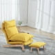 thumbnail image 1 of Sillón reclinable con reposapiés, silla de ocio, asientos en el suelo, sofá perezoso ajustable, sillón con otomana para balcón, dormitorio, Tatami Amarillo, 1 of 8