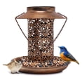 thumbnail image 4 of LACKUST Bird Feeders Outdoor Clearance,Antique-Style Solar-Powered Hanging Bird Feeder with Metal Wrought Iron,Yellow, 4 of 8