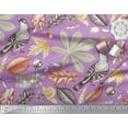 thumbnail image 2 of Soimoi Modal Satin Fabric Bird & Leaves Print Fabric by Yard 42 Inch Wide, 2 of 3