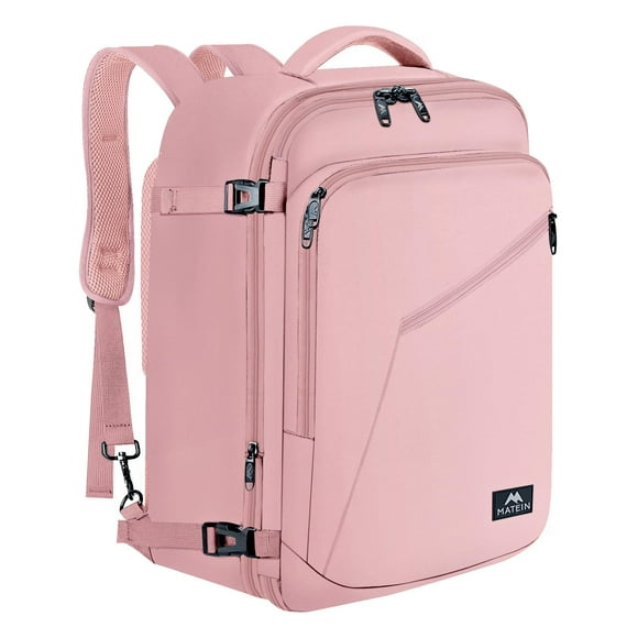 Mochila de viaje MATEIN Pink para mujer de 35 L con capacidad ampliable